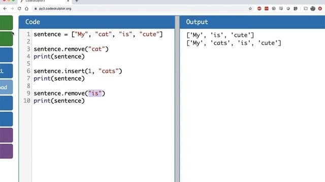 Python Lists (remove) смотреть онлайн