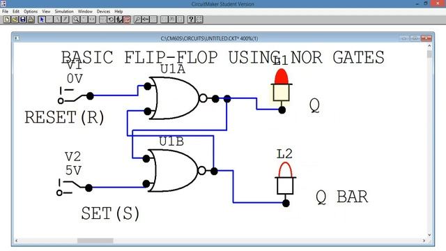Simulation of Flip-flops || R-S Flip-flop || circuit maker student version смотреть онлайн