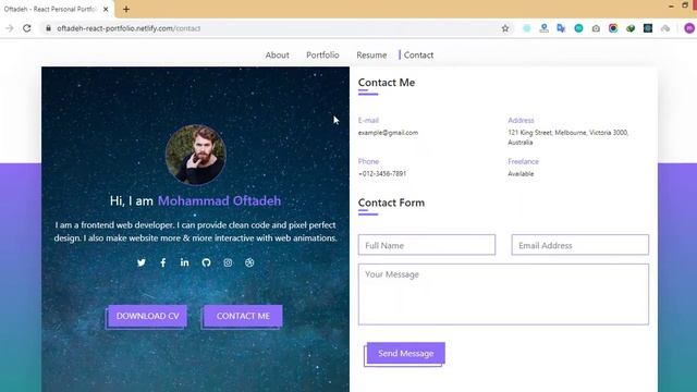 Free React Portfolio Website | Oftadeh React Portfolio смотреть онлайн