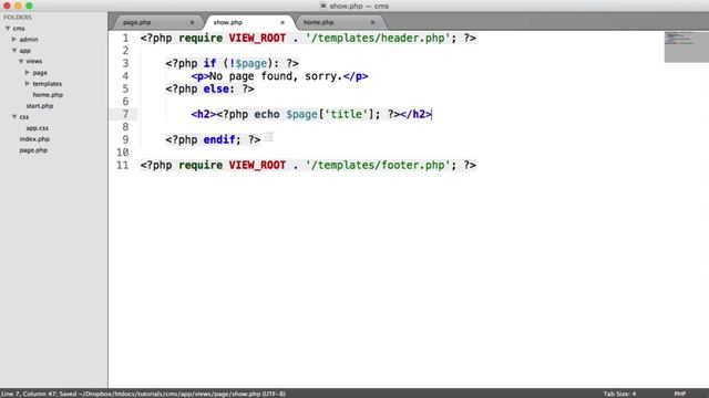 Learn PHP: Basic CMS - Showing A Page (Part 4/8) смотреть онлайн