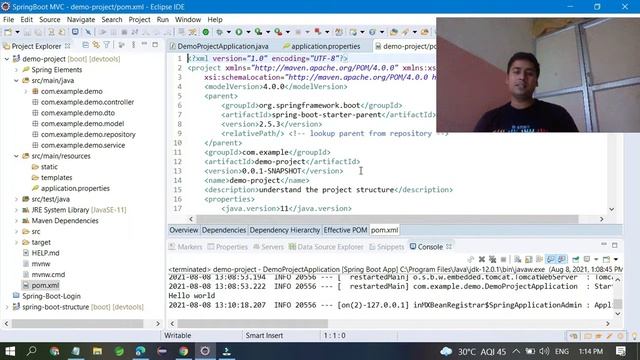 #SpringBoot Spring Boot Project Structures understand with example package also смотреть онлайн