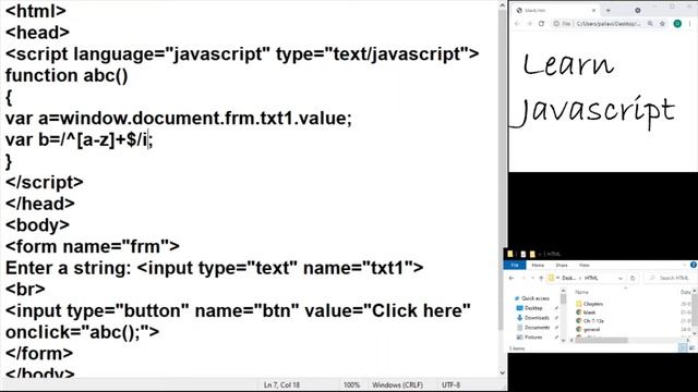 Learn Javascript: Working with String Object - Alphabets : Regular expression смотреть онлайн