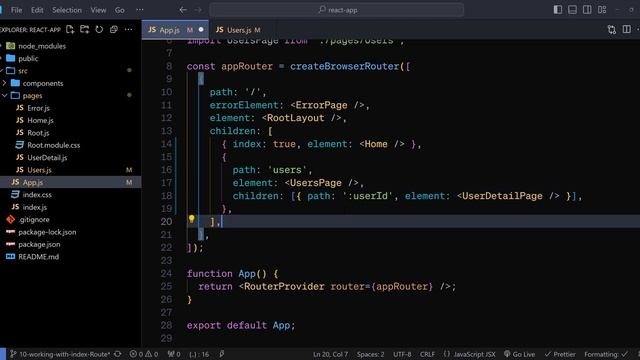 Index Route and Further Nested Routes || React Router V6 || Hindi 10 смотреть онлайн