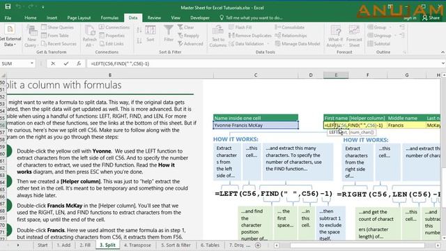 SPLIT TEXT IN EXCEL смотреть онлайн