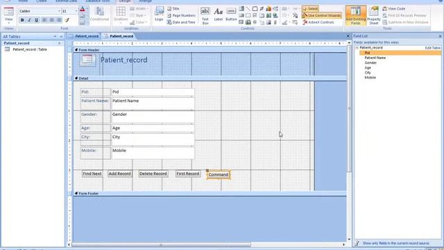 Design a form in MS Access to View, Add, Delete and Modify the patient record in the database смотреть онлайн