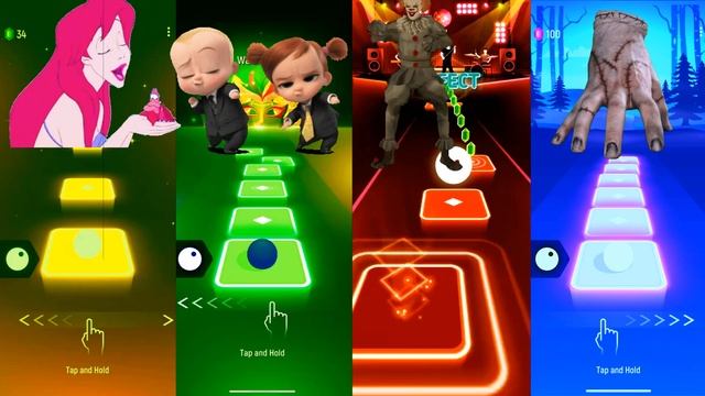The Little Mermaid (Ariel) vs Baby Boss vs Pennywise vs Thing Hand - Tiles Hop EDM Rush смотреть онлайн