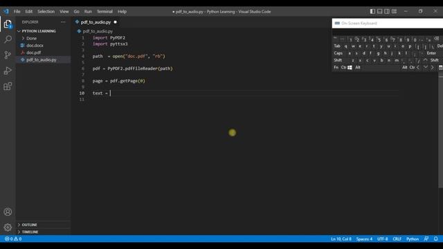 Convert PDF text file into an Audio using Python смотреть онлайн