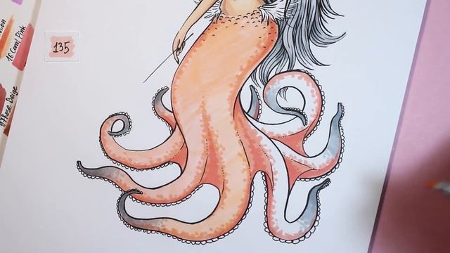 OCTOMAID WITCH 【 Touch Five Markers Drawing】 Magical Sea Creatures - AAA смотреть онлайн