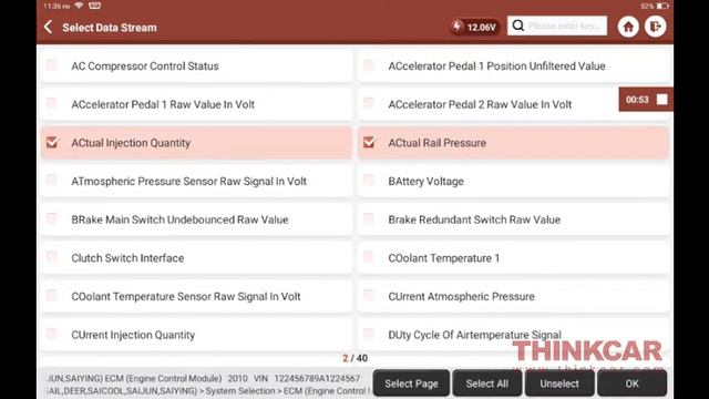 THINKTOOL Series | Read CHANGCHENG INJECTOR Parameters and Value смотреть онлайн