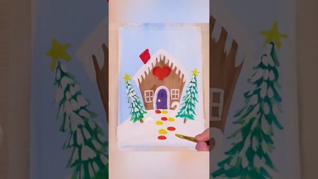 Что нарисовать на Новый год? Рисунок гуашью #art #рисуемвместе #drawing #artist #draw смотреть онлайн