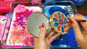 PINK VS BLUE ! Mixing Random Things into GLOSSY Slime! Satisfying Slime Videos #55