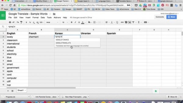 Google Translate Formula in Sheets [Screencast]