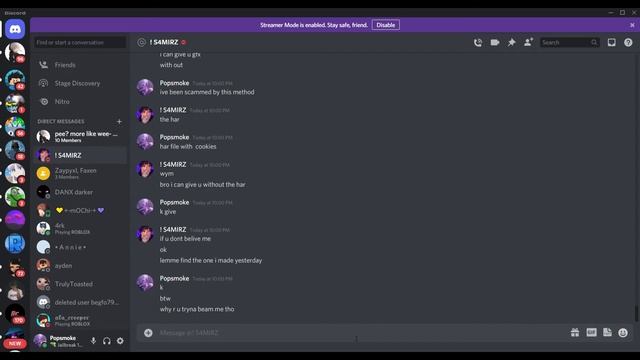 Exposing a Roblox Account Scammer (Asked to Send .HAR File Containing Roblox Cookies) смотреть онлайн