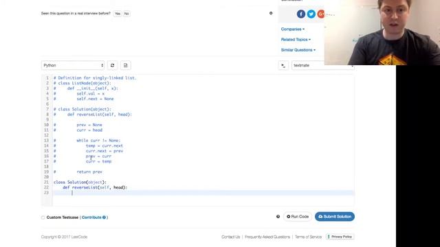 Reverse a Linked List (Leetcode #206) смотреть онлайн