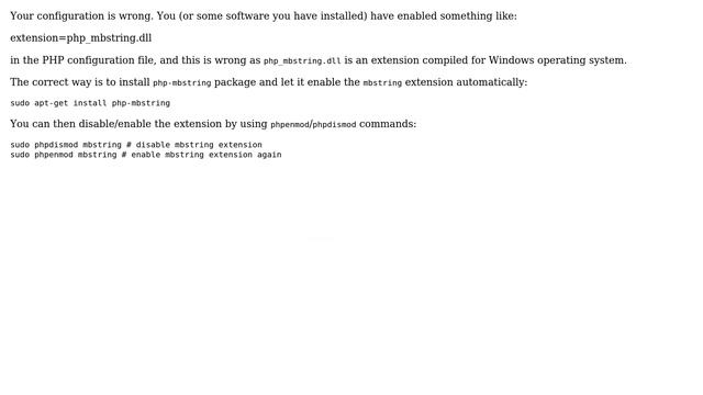 Startup: Unable to load dynamic library '/usr/lib/php/20151012/php_mbstring.dll (3 Solutions!!) смотреть онлайн