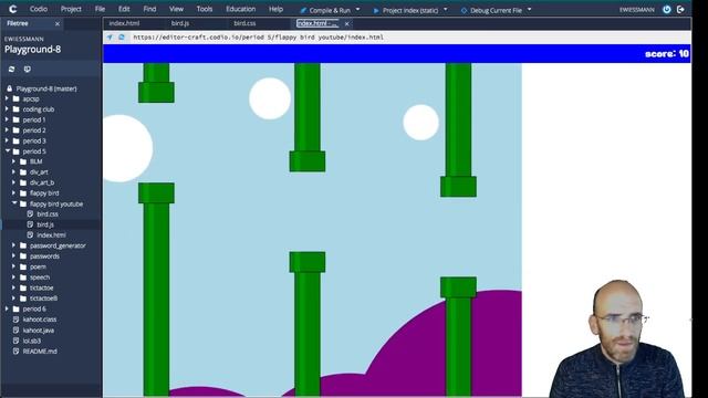 Flappy Bird Part 12 - Nicer Graphics Clouds and Hills смотреть онлайн