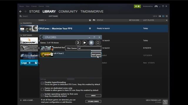 CPUCores benchmark with L4D2 - 16% FPS Increase! смотреть онлайн