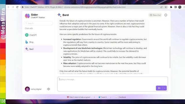 ChatGPT Sidebar Chrome Extention | Bard + Bing + ChatGPT = Sider AI TOOL explained in hindi смотреть онлайн