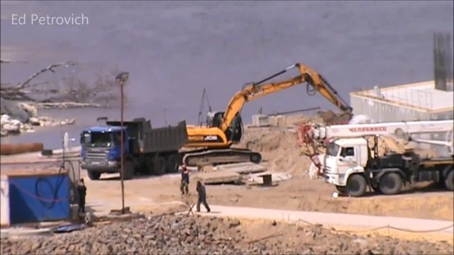 Мост в Самарской обл.01.05.21.Опора №3,работы на опорах 5-6 возобновились.Bridge Togliatti-Klimovka смотреть онлайн