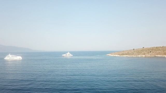 Albania - Views From Drone Of Saranda Beach - City Of Saranda