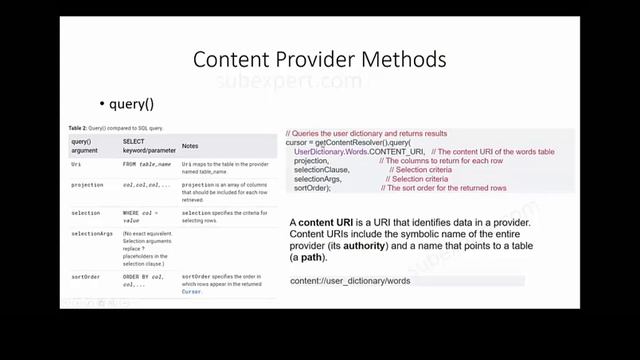 Android Content Providers смотреть онлайн