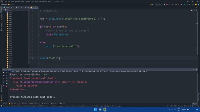 L27 - Raising an Exception in Python | assert keyword | raise keyword || Python Complete Course смотреть онлайн