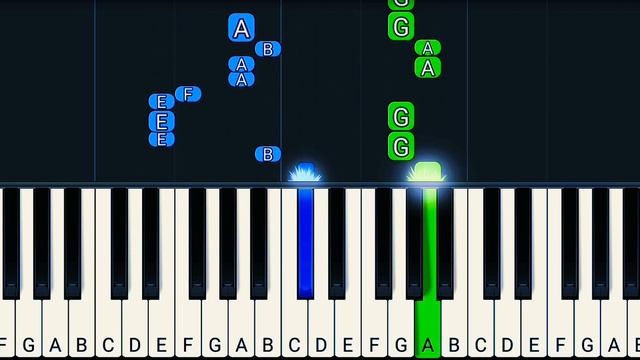 EEEAAAOOO - EASY Piano Tutorial - Rainbow Friends Animation
