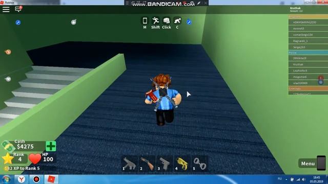 Играем в игру роблокс карта Mad City играю за копа смотреть онлайн