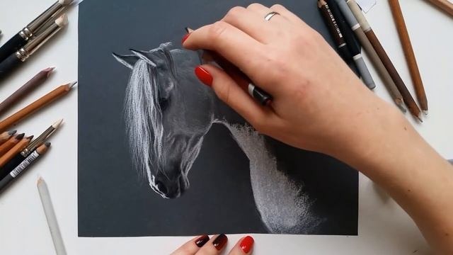 Рисуем лошадь пастелью (часть 4) смотреть онлайн