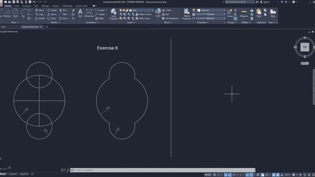 Autocad - Exercise Tutorial for beginners смотреть онлайн