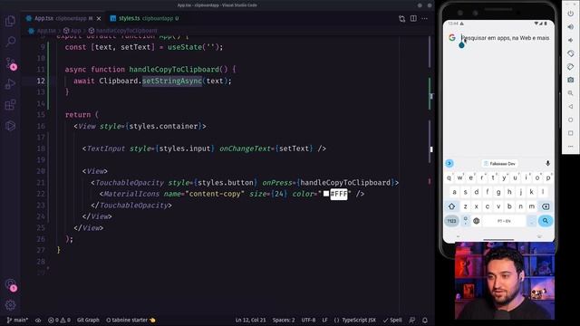 Como utilizar a área de transferência do dispositivo com React Native смотреть онлайн