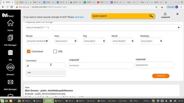 How to create a CronJob in OVIPanel? смотреть онлайн