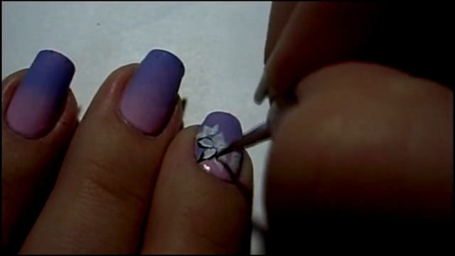 ГРАДИЕНТ+белые цветы/роспись акриловыми красками смотреть онлайн