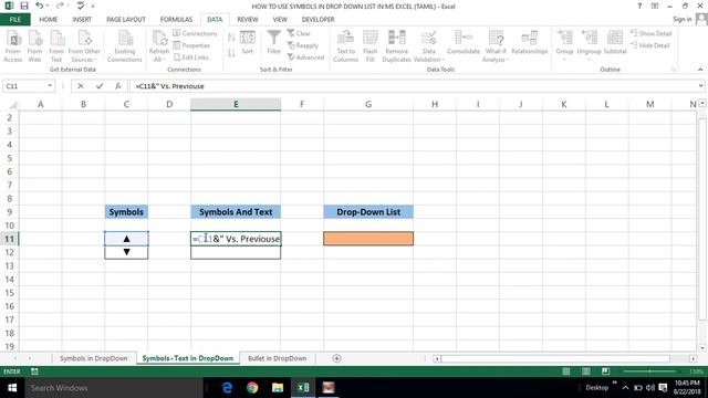 HOW TO USE SYMBOLS IN DROP DOWN LIST IN MS EXCEL (TAMIL) | Kallanai YT смотреть онлайн
