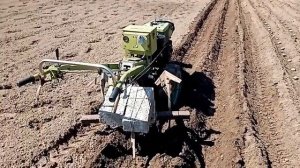 Сажаем картошку тяжелым мотоблоком