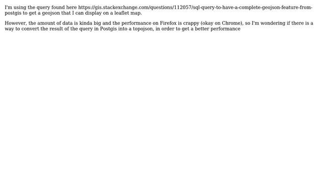 GIS: Rendering TopoJSON in Leaflet from GeoJSON PostGIS output? смотреть онлайн