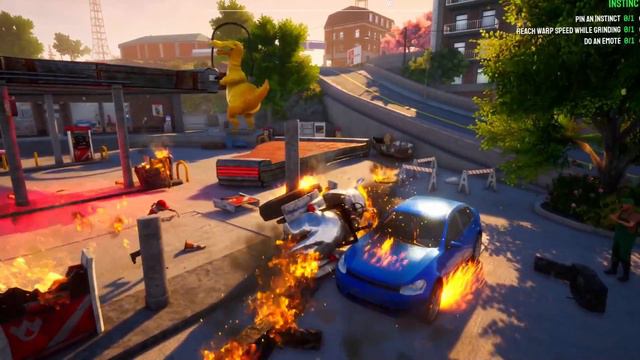 Raming Rino Tractor in to a gas station | Goat Simulator 3 Gameplay смотреть онлайн