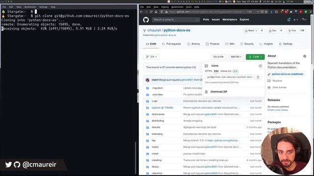 python-docs-es: Fork y primeros pasos antes de comenzar смотреть онлайн