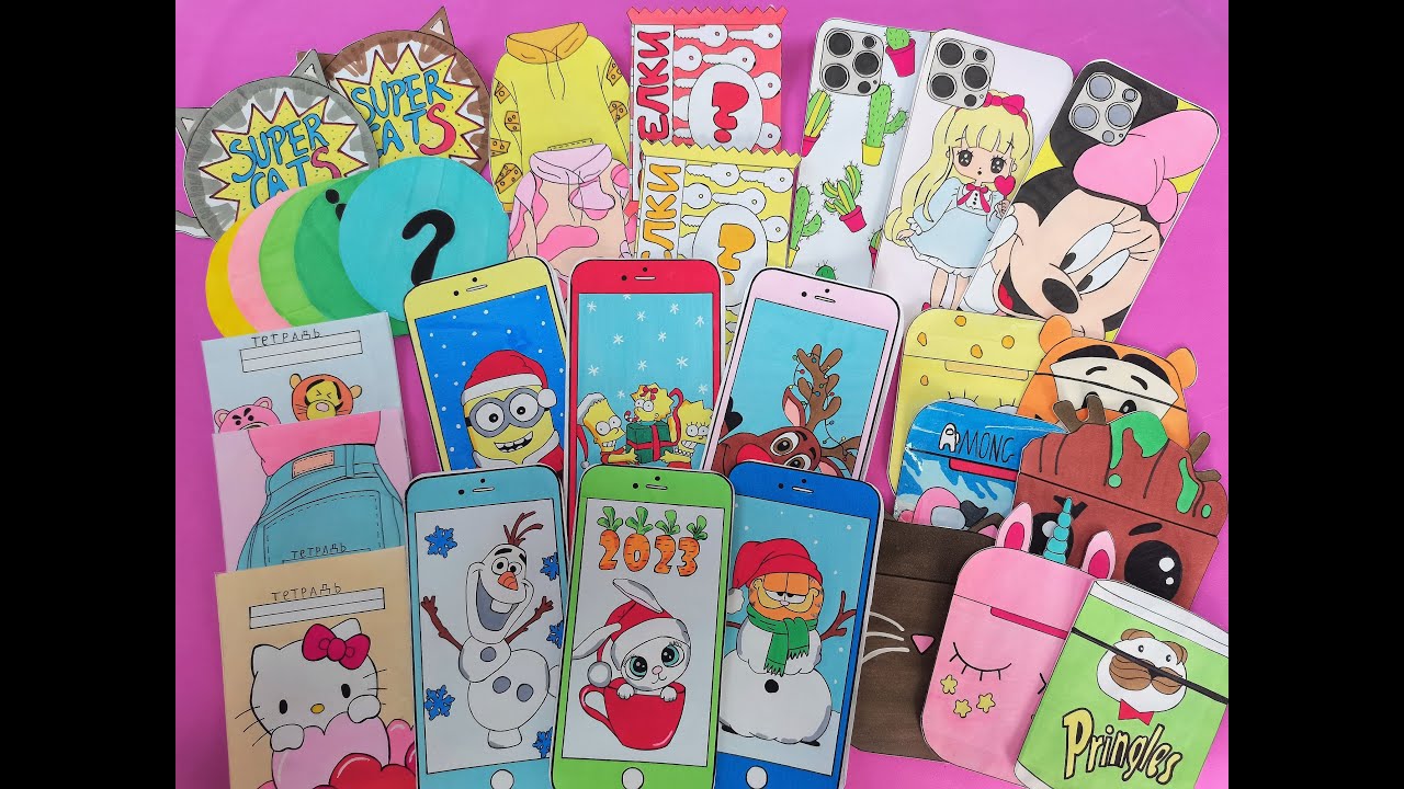 DIY?Новогодние обои на телефон???Бумажные сюрпризы?Распаковка бумажных сюрпризов? смотреть онлайн