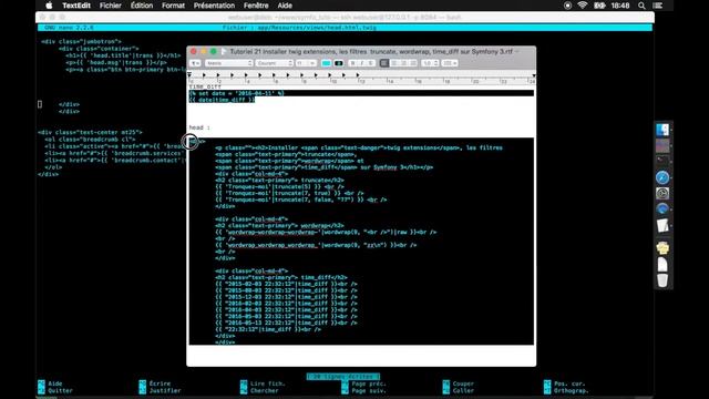 Tutoriel 21 Installer twig extensions, les filtres truncate, wordwrap, time_diff sur Symfony 3 смотреть онлайн