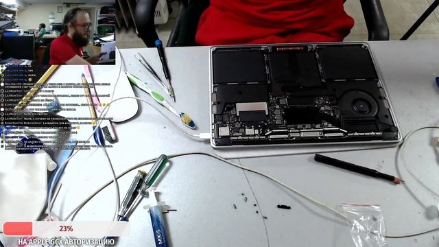 Диагностика залитого MacBook Pro 13 A1708 2017 стрим 09.08.2022