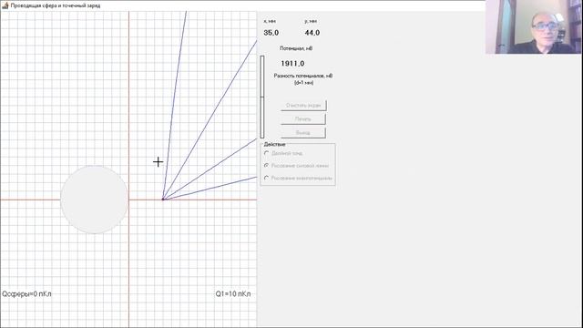 Демонстрация: Силовые линии и эквипотенциальные поверхности