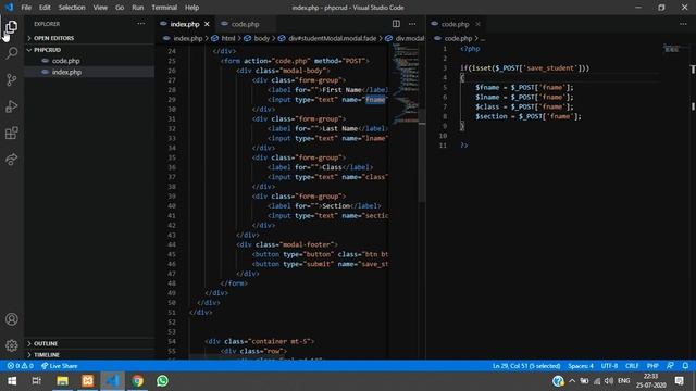 PHP CRUD-1: Bootstrap Modal: Insert Data into Database in PHP Hindi смотреть онлайн