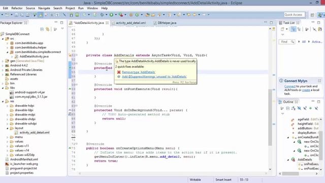 Android JDBC Database Connection part 3 смотреть онлайн