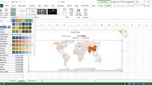 Диаграмма с картой в Excel