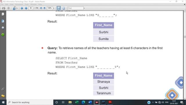 Query No. G | Select Command | Unit 1 Database Concepts | Class 12 IT (802) NSQF смотреть онлайн