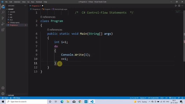 C# Looping Statements | while, do-while, for & forEach loop смотреть онлайн