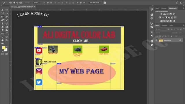 no 25 how to creat web page with slice tool in photoshop cc2018 tutorial in urdu/hindi by amjad ksr смотреть онлайн