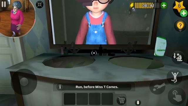 Проходим уровень с волосами Scary Teacher 3D Прохождение