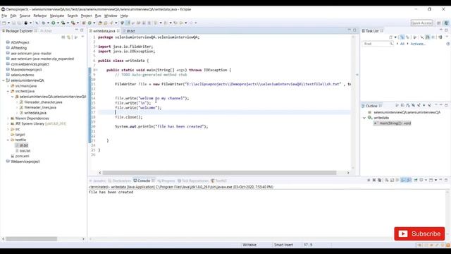 How to Write Data to Text File in Selenium using Java Code смотреть онлайн